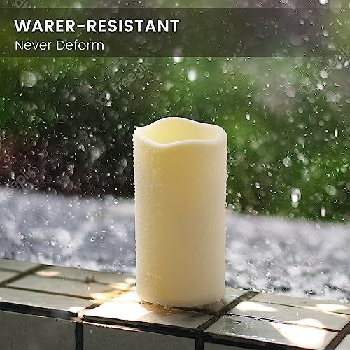 Hanzim 12PACK Waterproof Flameless Candles with Remote Control Candle, Battery Operated Flickering LED Pillar Candle Plastic,Large Size(D3 x H5.5) for Outdoor/Indoor Decoration Wedding, Party, Birthday - Image 3