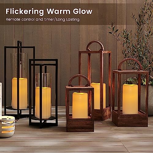 Hanzim 12PACK Waterproof Flameless Candles with Remote Control Candle, Battery Operated Flickering LED Pillar Candle Plastic,Large Size(D3 x H5.5) for Outdoor/Indoor Decoration Wedding, Party, Birthday - Image 2