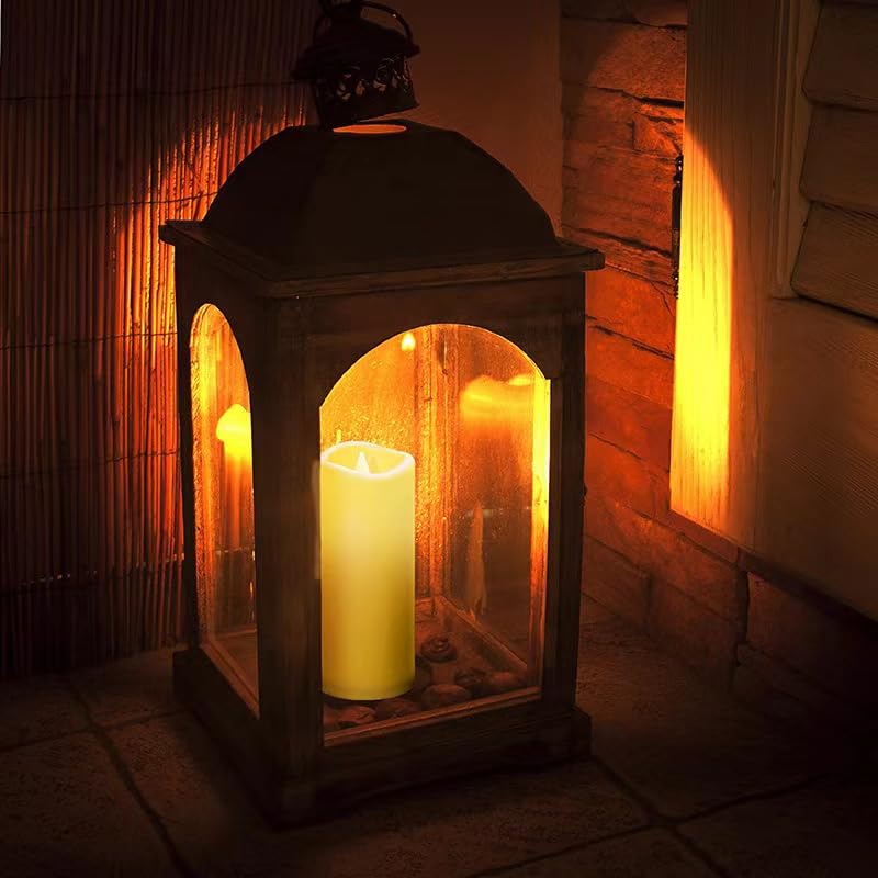 Hanzim 12PACK Waterproof Flameless Candles with Remote Control Candle, Battery Operated Flickering LED Pillar Candle Plastic,Large Size(D3 x H5.5) for Outdoor/Indoor Decoration Wedding, Party, Birthday - Image 4
