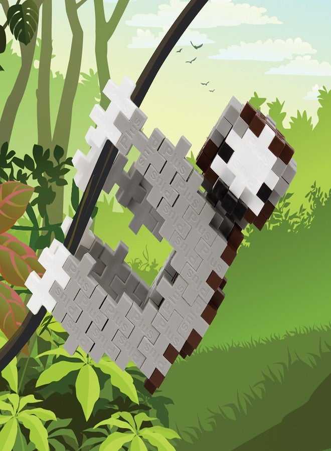 بلس بلس مجموعة مكعبات بناء أشكال حيوانات ثلاثية الأبعاد من بلس بلس، 70 قطعة ألغاز متشابكة صغيرة، ألعاب جذعية ممتعة للأطفال - أنبوب صانع الكسلان - Image 2