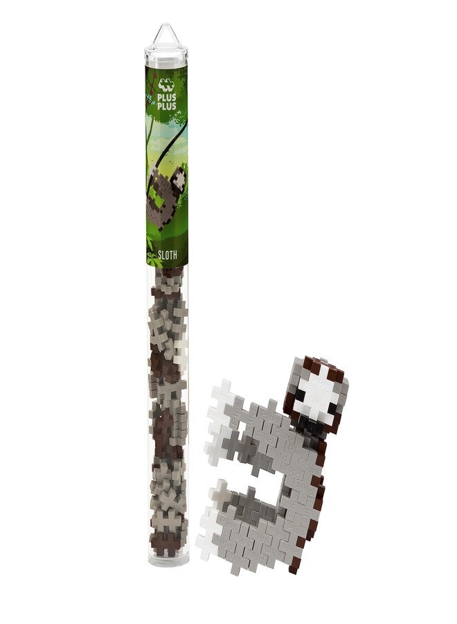 بلس بلس مجموعة مكعبات بناء أشكال حيوانات ثلاثية الأبعاد من بلس بلس، 70 قطعة ألغاز متشابكة صغيرة، ألعاب جذعية ممتعة للأطفال - أنبوب صانع الكسلان - Image 1