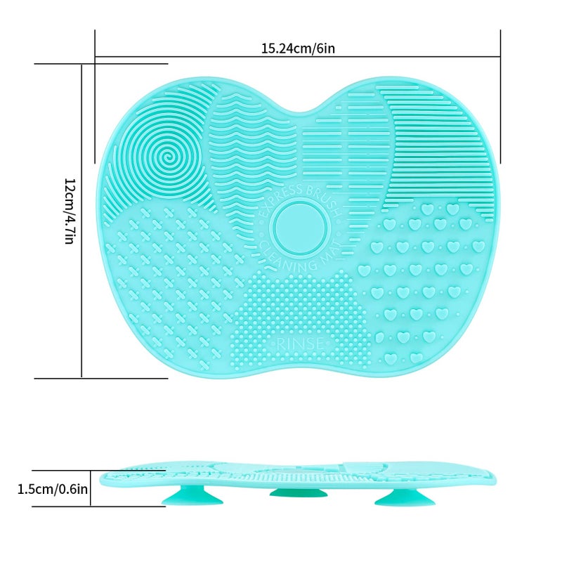 HexinYigjly 2 Pcs Silicone Make Up Brush Cleaning Mat, Makeup Brush Cleaner Mats, Cosmetic Cleaning Pads, Portable Washing Tool with Suction Cup for Makeup Cosmetic Brushes - Image 2