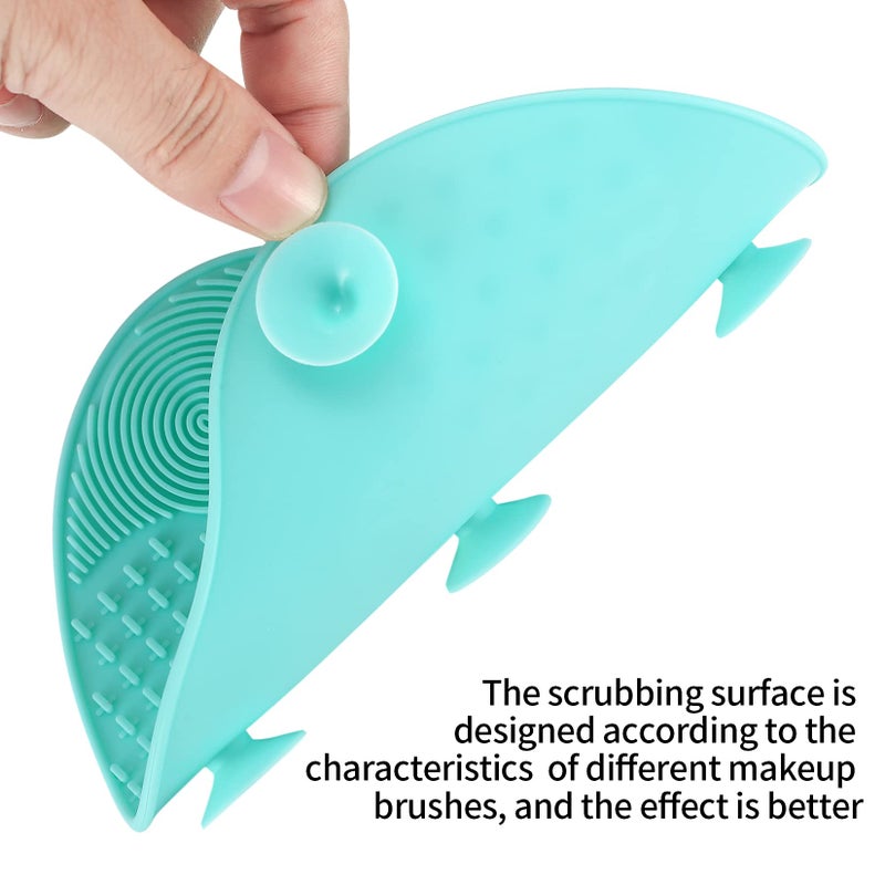HexinYigjly 2 Pcs Silicone Make Up Brush Cleaning Mat, Makeup Brush Cleaner Mats, Cosmetic Cleaning Pads, Portable Washing Tool with Suction Cup for Makeup Cosmetic Brushes - Image 3