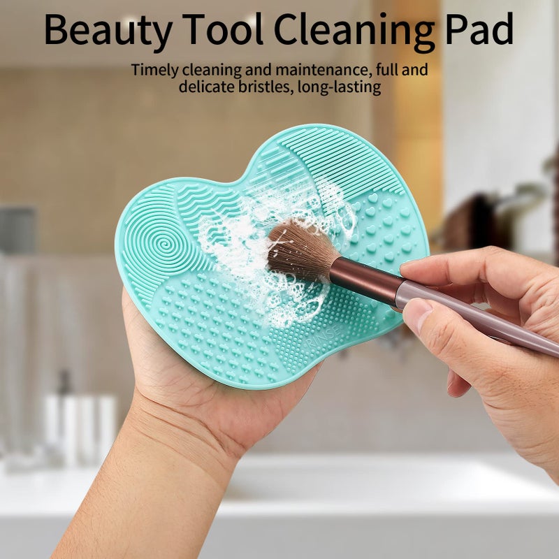 HexinYigjly 2 Pcs Silicone Make Up Brush Cleaning Mat, Makeup Brush Cleaner Mats, Cosmetic Cleaning Pads, Portable Washing Tool with Suction Cup for Makeup Cosmetic Brushes - Image 5