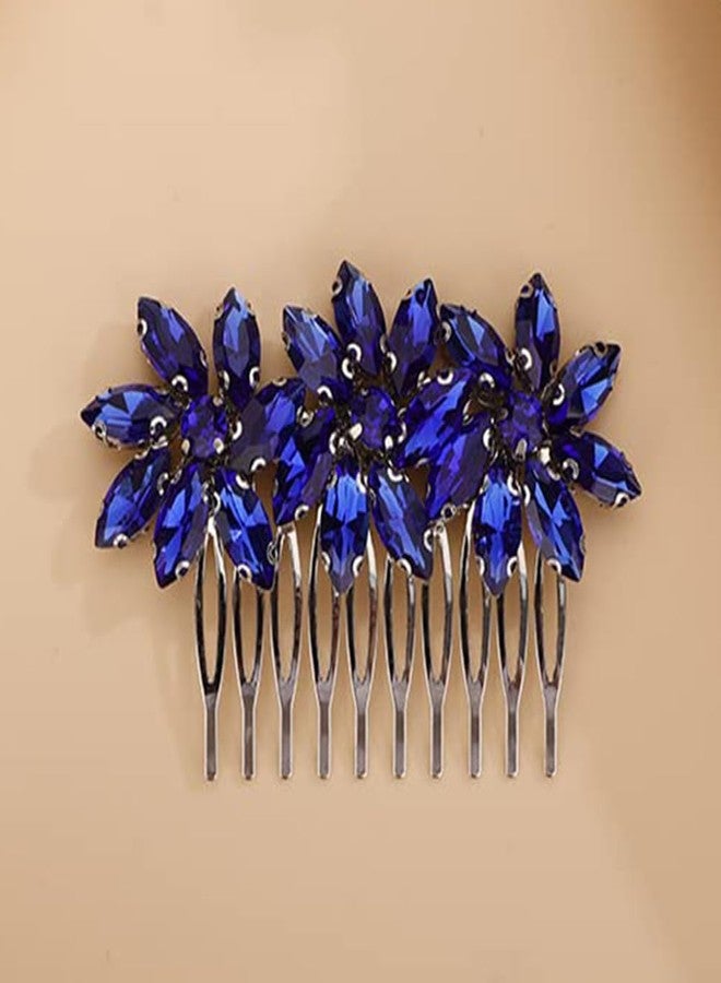 BERYUAN Crystal Flower Hair Comb for Women Prom Crystals Headpiece Wedding Handmade Hair Accessories for Bride Bridemaid - Image 2