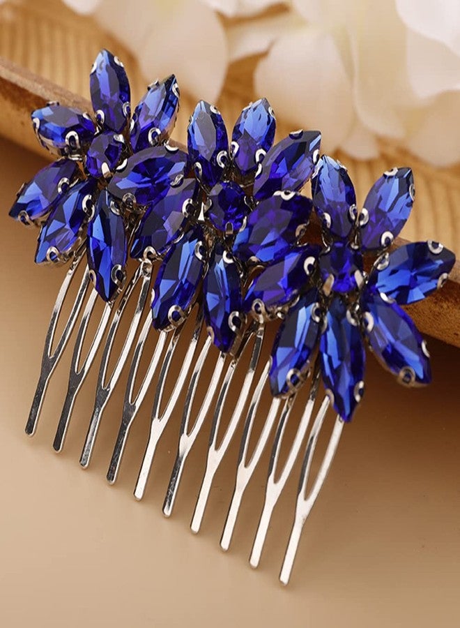 BERYUAN Crystal Flower Hair Comb for Women Prom Crystals Headpiece Wedding Handmade Hair Accessories for Bride Bridemaid - Image 1