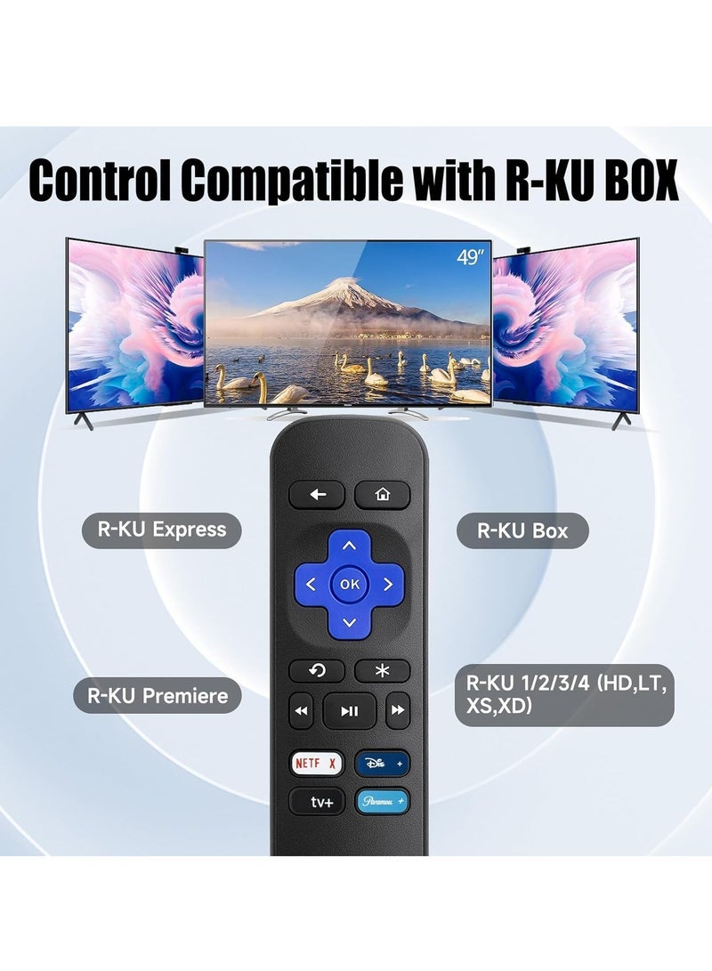 جهاز تحكم عن بعد بديل PopZa لجهاز Roku Express، متوافق مع Roku Premiere، Roku Box، Roku Player، Roku 1 2 3 4 - 【لا يتناسب مع أي عصا أو تلفاز】(عبوة 2) مع بطارية - Image 4