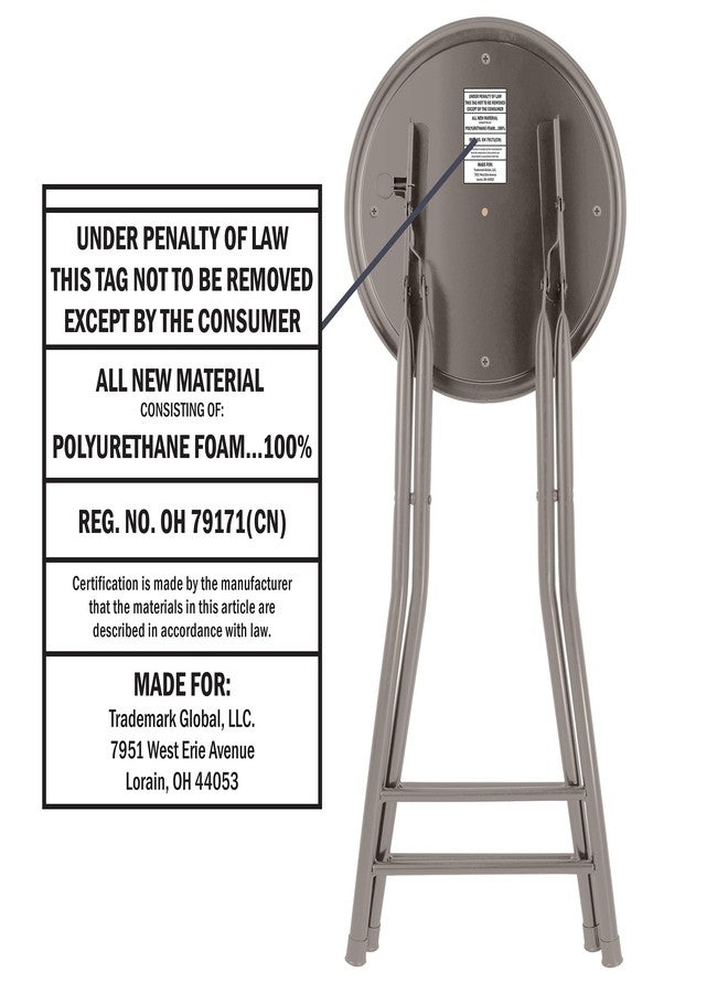 لافيش هوم كرسي قابل للطي من لافيش هوم - كرسي بدون مسند ظهر بطول 24 بوصة يتحمل وزن 225 رطلاً للمطبخ أو غرفة الترفيه - كراسي بار داخلية محمولة (أزرق) - Image 3