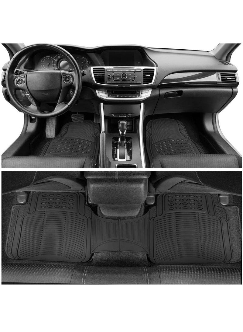 3 Row ProLiner Original Heavy Duty 4pc Front  Rear Rubber Floor Mats for Car SUV Van (Fits 3rd Row Vehicles)  All Weather Protection Universal Fit - Image 3