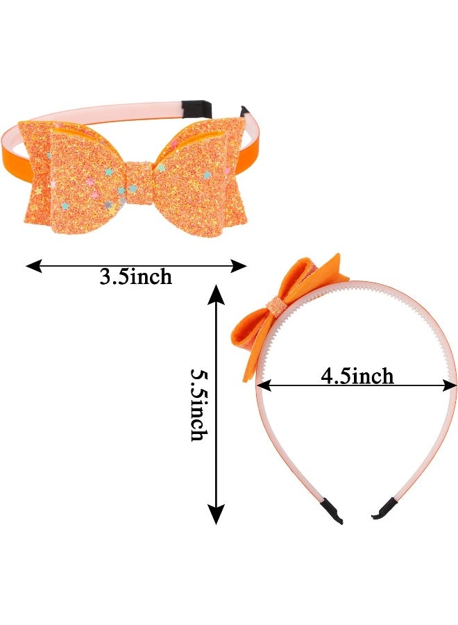 XIMA XIMA Bows Headbands For Girls, Kids Headbands 3.5 inch Sequin Glitter Hairband With Bow Little Girls Hair Bands, Pack of 10  - Image 5