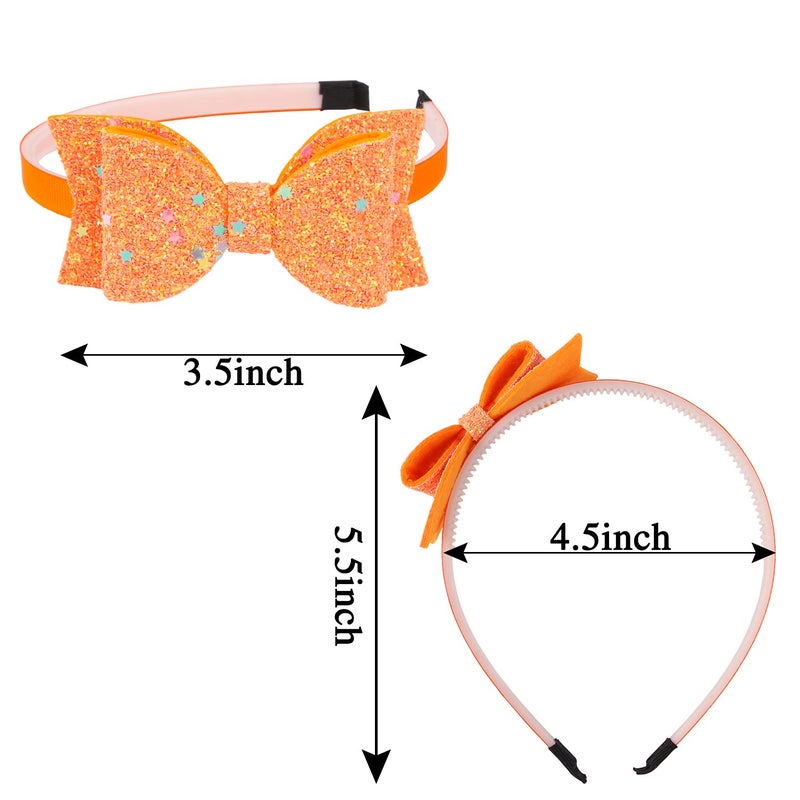 XIMA Bows Headbands For Girls,Kids Headbands 3.5 inch Sequin Glitter Hairband With Bow Little Girls Hair Bands,Pack of 10 - Image 5