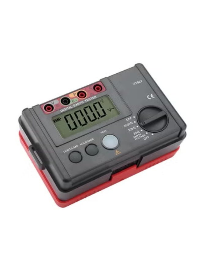 UNI-T Resistance Meter, UT521 Digital Earth Tester Earth Ground Insulation Resistance Meter Ohmmet LCD Backlit Data Logging with Handbag - Image 3