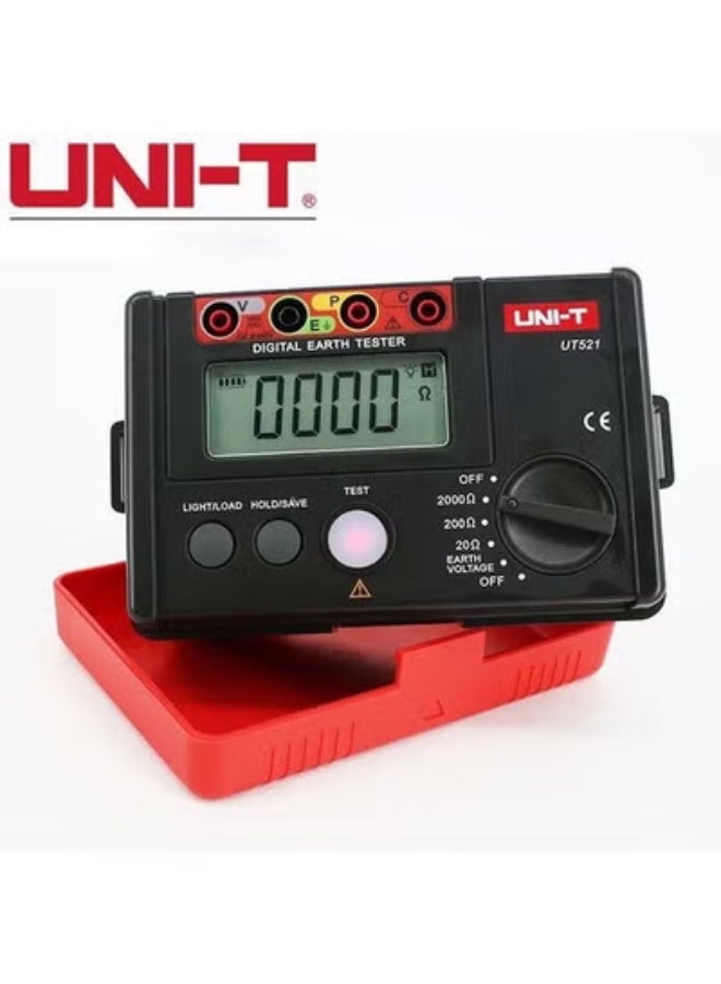 UNI-T Resistance Meter, UT521 Digital Earth Tester Earth Ground Insulation Resistance Meter Ohmmet LCD Backlit Data Logging with Handbag - Image 5