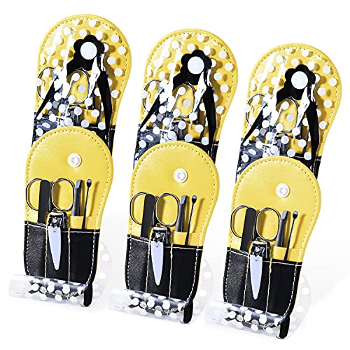 Spove Polka Dot Flip Flop Manicure Sets Manicure Kit Shape Personal Care pack of 6 Yellow - Image 1