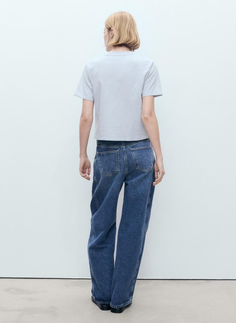 MANGO Flower Detail Crew Neck T-Shirt  - Image 2