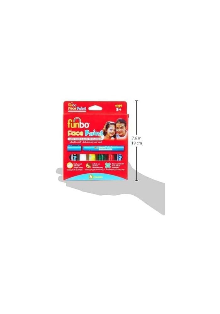 Funbo Face Paint, 6 Color Set - Non-Toxic and Easy to Clean - Image 3