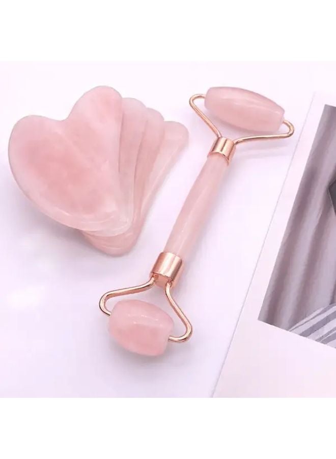 أدوات تدليك الوجه: مجموعة رولر جوا شا الوردي ولوحة الكشط للعناية بالبشرة - Image 5