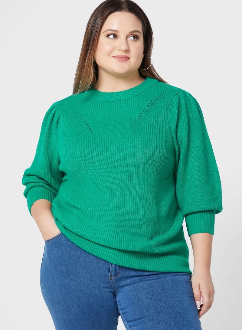 Only Carmakoma Crew Neck Knitted Sweater