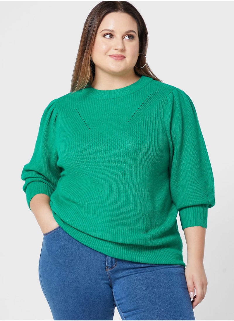 Only Carmakoma - Crew Neck Knitted Sweater - Image 1