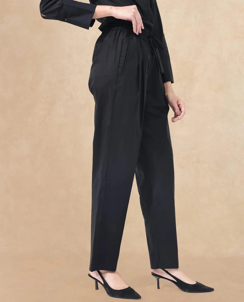 Rareism Women's Tapered Fit Formal Trouser