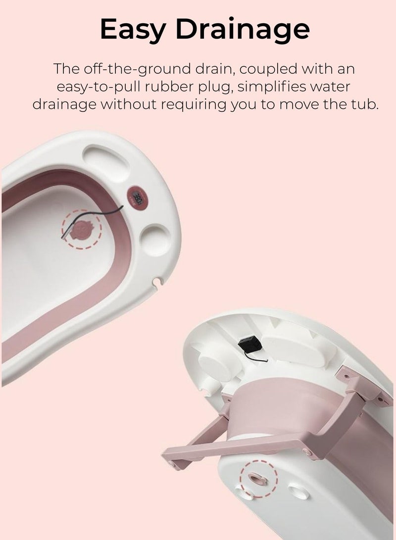 كوني أمًا أفضل حوض استحمام للأطفال مع وسادات مضادة للانزلاق لمراقبة درجة الحرارة حوض استحمام للأطفال الرضع من عمر 0 أشهر فما فوق - Image 2
