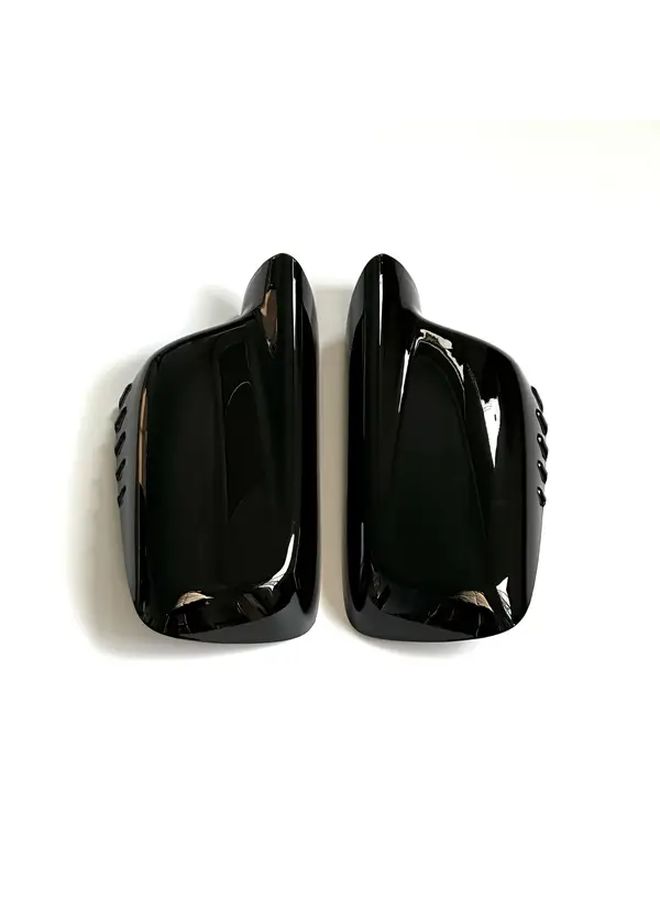 Rearview Mirror Cover Bright Black For BMW 7 Series E66 2002 To 2008 Models - Image 1