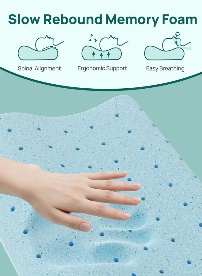 Releep Gel Memory Foam Pillow, Wave Contour Neck Support Pillow, Cooling Cervical Neck Pillow with Airflow Holes, Ergonomic Orthopedic Pillow for Side and Back Sleepers - Image 4