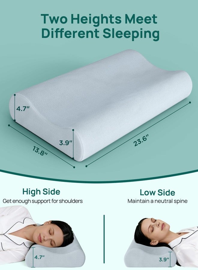 Releep Gel Memory Foam Pillow, Wave Contour Neck Support Pillow, Cooling Cervical Neck Pillow with Airflow Holes, Ergonomic Orthopedic Pillow for Side and Back Sleepers - Image 5