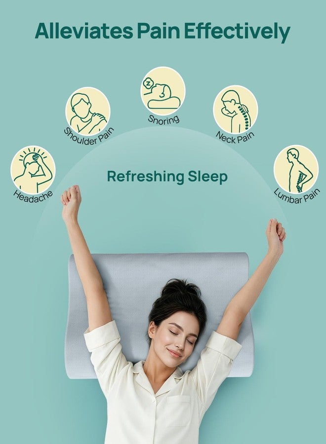 Releep Gel Memory Foam Pillow, Wave Contour Neck Support Pillow, Cooling Cervical Neck Pillow with Airflow Holes, Ergonomic Orthopedic Pillow for Side and Back Sleepers - Image 3