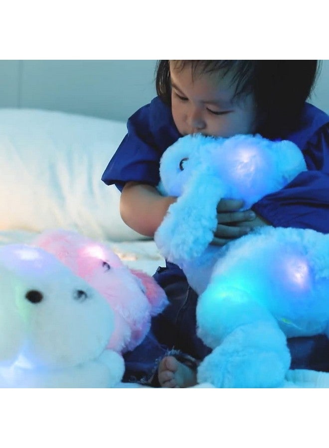 WEWILL 18'' Light Up Puppy Stuffed Animal Creative Night Light Lovely Led Dog Glow Soft Plush Toy Gifts For Kids On Christmas Birthday Valentines Festivals, Blue - Image 2