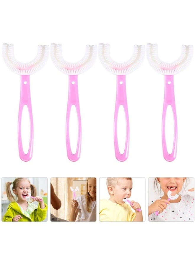 DFBTYG U- Shape Toothbrush 1Set 4Pcs Kids U- Shape Manual Tooth Brushes - Image 2