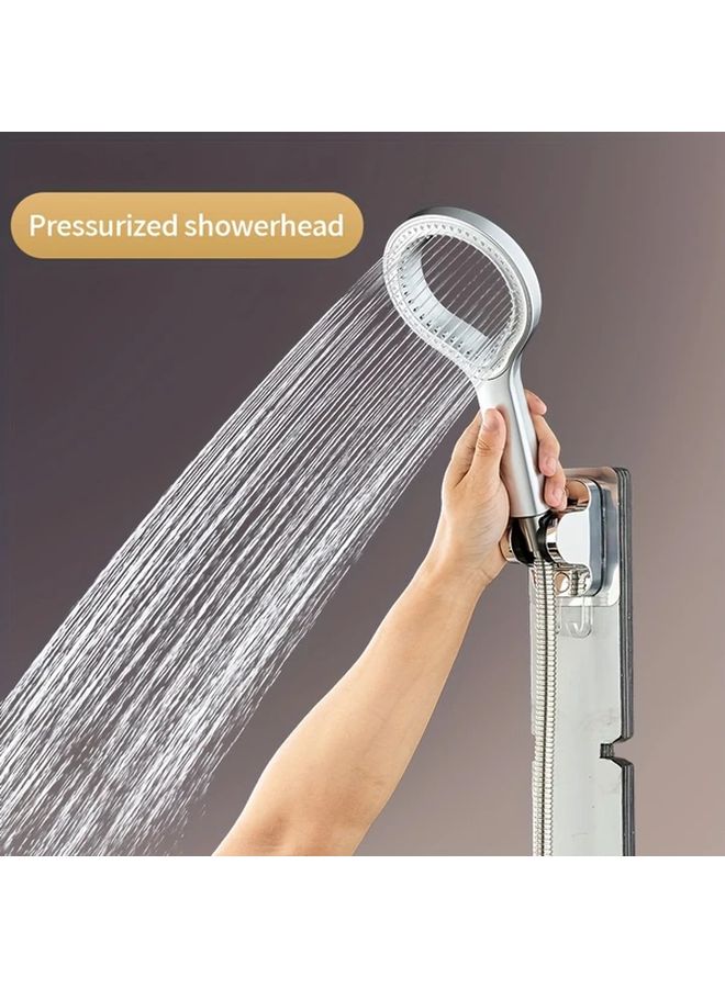 Modern High Pressure Shower Head Set With Stainless Steel Hose Black Rainfall Shower - Image 2