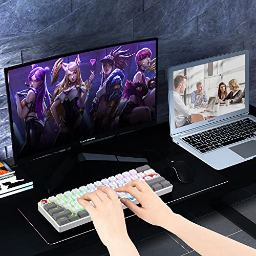 Owpkeenthy RGB Mechanical Keyboard 60 Percent Red Switches, Ultra-Compact Mini Wired Gaming Keybaord with Backlit PBT Dye-Sub Keycaps for Win/Mac/PC (White/Red Switch) - Image 4