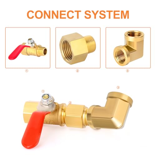GASHER 5pcs 90 Degree Barstock Street Elbow, 1/4 Inch NPT Female Pipe to 1/4 Inch NPT Female Brass Pipe Fitting - Image 5