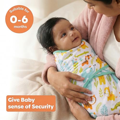 a baby cherry - Baby Swaddle Wrap for New Born || Adjustable Swaddle for New Born Baby || 100% Cotton Soft Baby Blanket for 0-6 Months - Pack of 2 (Multi-Color, 200 GSM) - Image 3