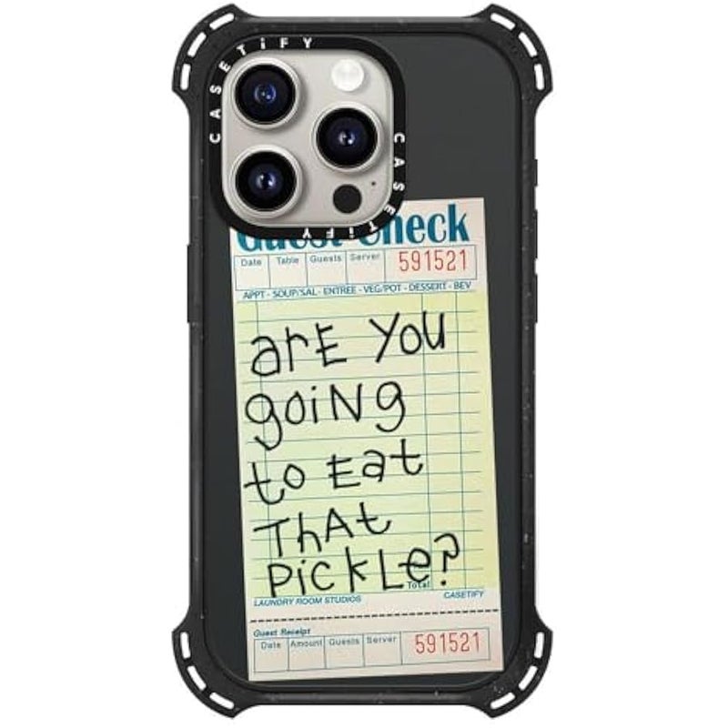 Casetify Bounce iPhone 15 Pro Case 【6X Military Grade Drop Tested / 21.3ft Drop Protection/Compatible with Magsafe】 - The Pickle Case - Triple Black - Image 1