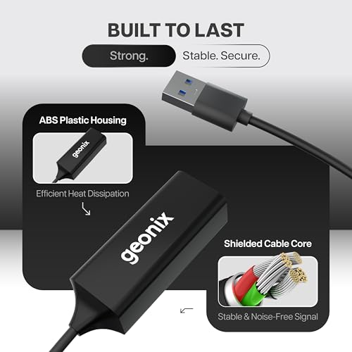 Geonix Befit E5 USB 3.0 to rj45 Ethernet Adapter, 1000Mbps LAN Network Converter, Plug & Play,Compact ABS Build, Compatible with Windows & Mac OS etc, LED Indicator | Black - Image 5