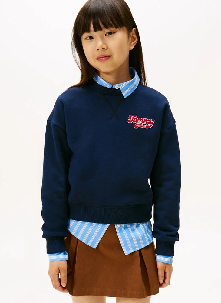 TOMMY HILFIGER Kids Varsity Flock Sweatshirt