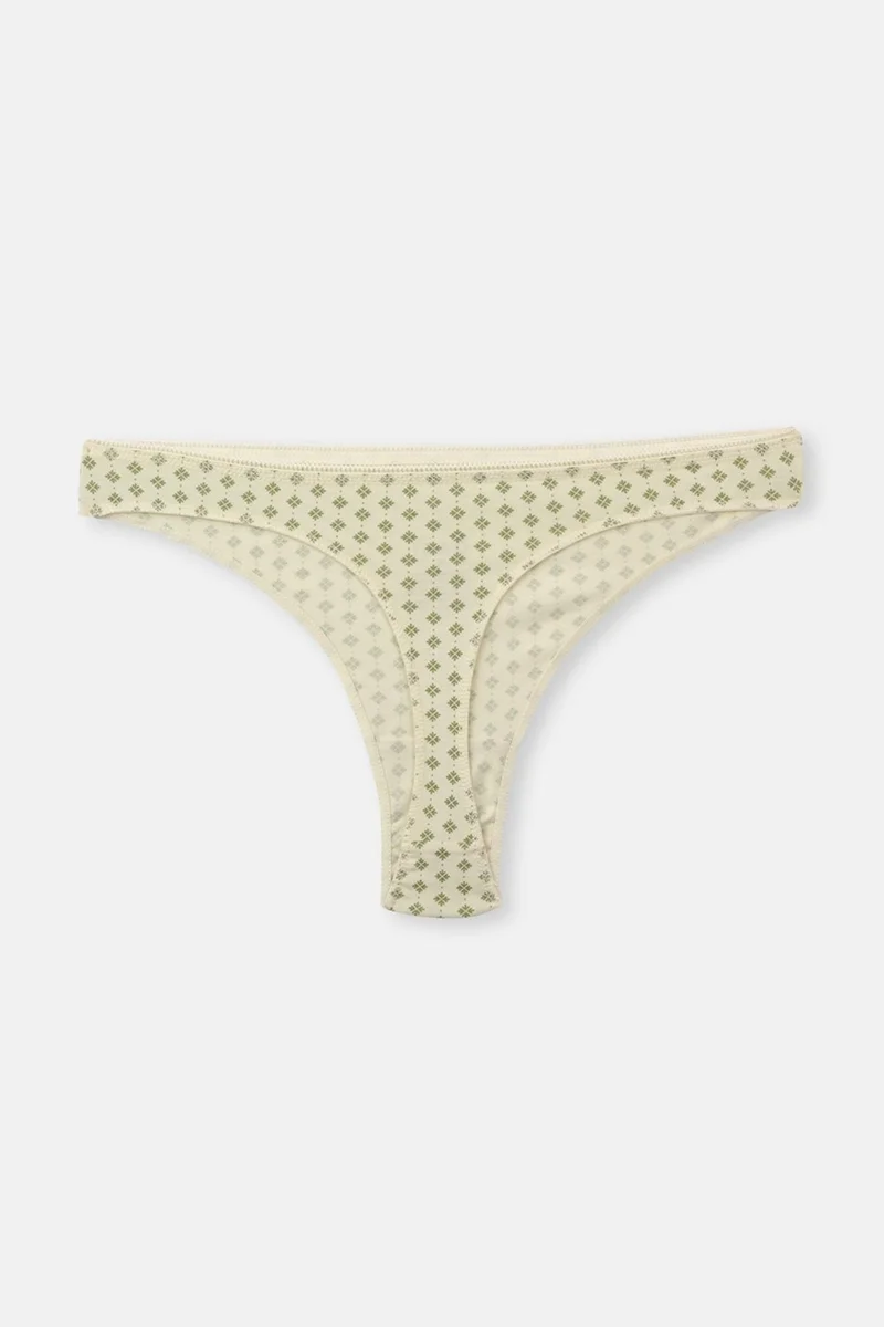 dagi Salmon-Green Women's 3-Patterned Thong Panties