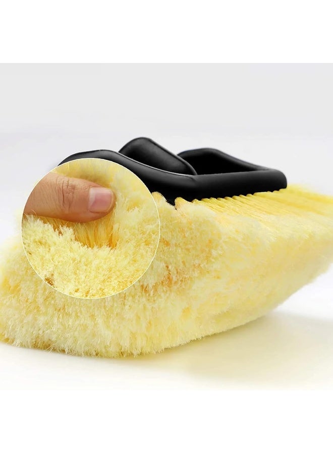 AKC All Sided Soft Bristle Car Wash Brush - Extendable Window Cleaning Tool with Soft Yellow Bristles, Multi-Side Design, Car Detailing Brush - Image 2