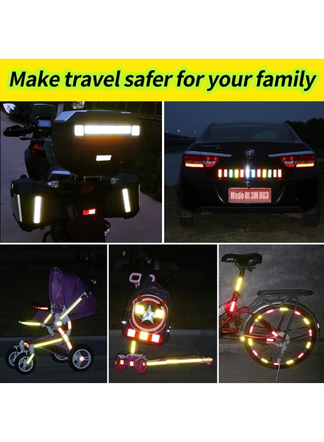 30 Pcs Super Reflection Reflective Stickers Made of 3M DG3, Safety Reflective Tape for Car Bike Mailbox Helmet, White Reflective Tape Outdoor Waterproof 3.15" X 1.18"/ 30cm X 80cm - Image 3