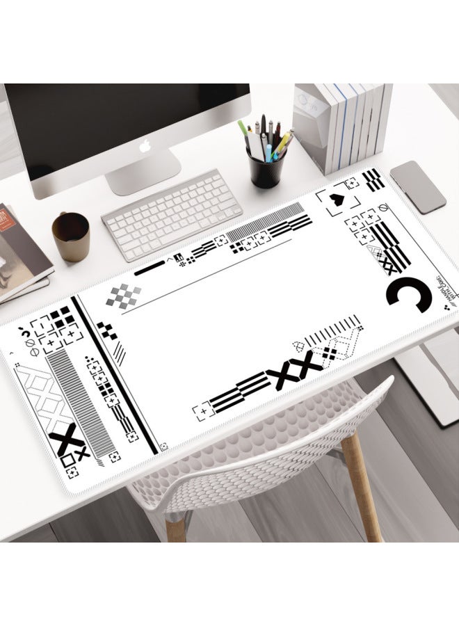 Printing Set Csgo Mouse Pad Super Large E-sports Game Special Desktop Pad Fine Face Lock Edge Thickened Keyboard Pad-color:180*220*2-pattern:Pure White Print  - Image 1