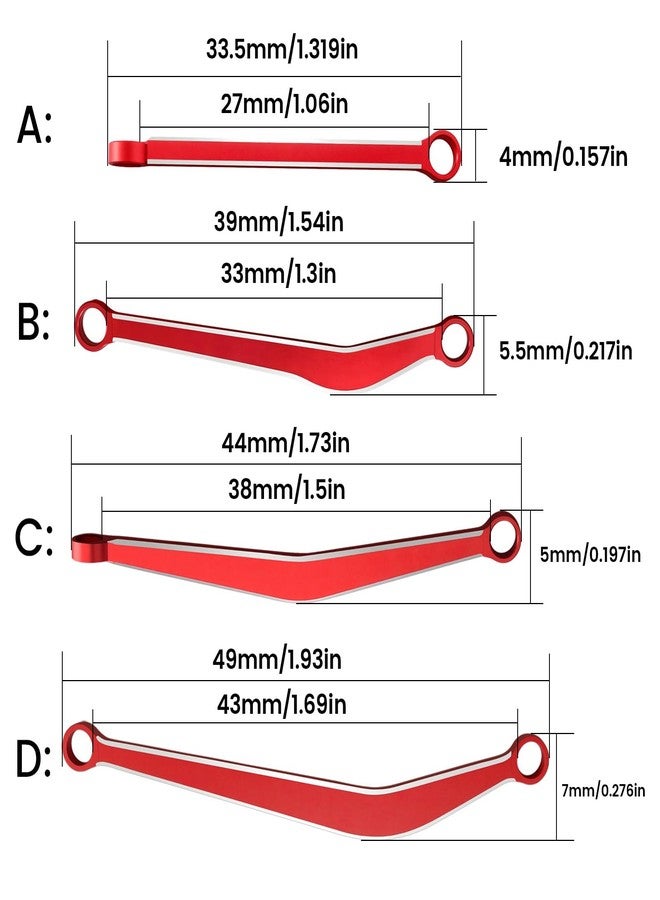 FSDKEDUF Aluminum Clearance Chassis Links for 1/30 Axial SCX30 Upgrade Parts (Red) - Image 2