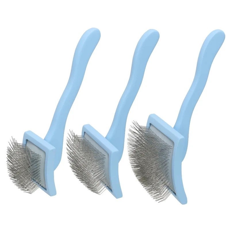 Bluejw Professional Dog & Cat Grooming Brush - 135° Stainless Steel Pins, Comfortable Wooden Handle - Pet Brushes for Shedding & Mat Removal - Image 5