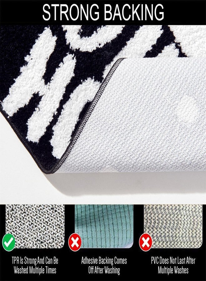 Aldopein Ho Ho Ho Christmas Holiday Bath mat Washable Non Slip, 20’’W x 32’’L Santa Claus Festive Christmas Hat Bathroom Rugs Decor, Absorbent Shaggy Microfiber Xmas Winter Snow Bath Rug Shower Floor Mat - Image 5