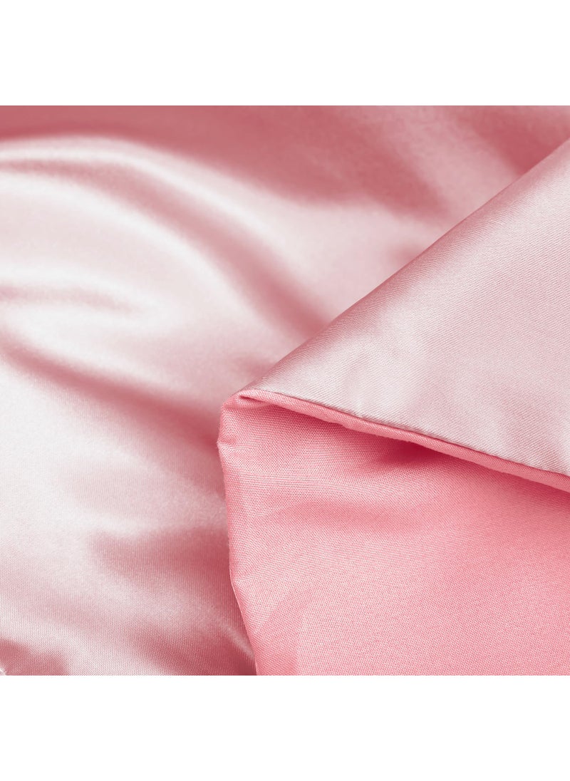Whale Flotilla Whale Flotilla 3-Piece Reversible King Size Silky Comforter Set/Bedding Set  Luxury Soft Satin Comforter with 2 Satin Pillowcases  Lightweight Duvet Set for All Seasons  Pink  - Image 5