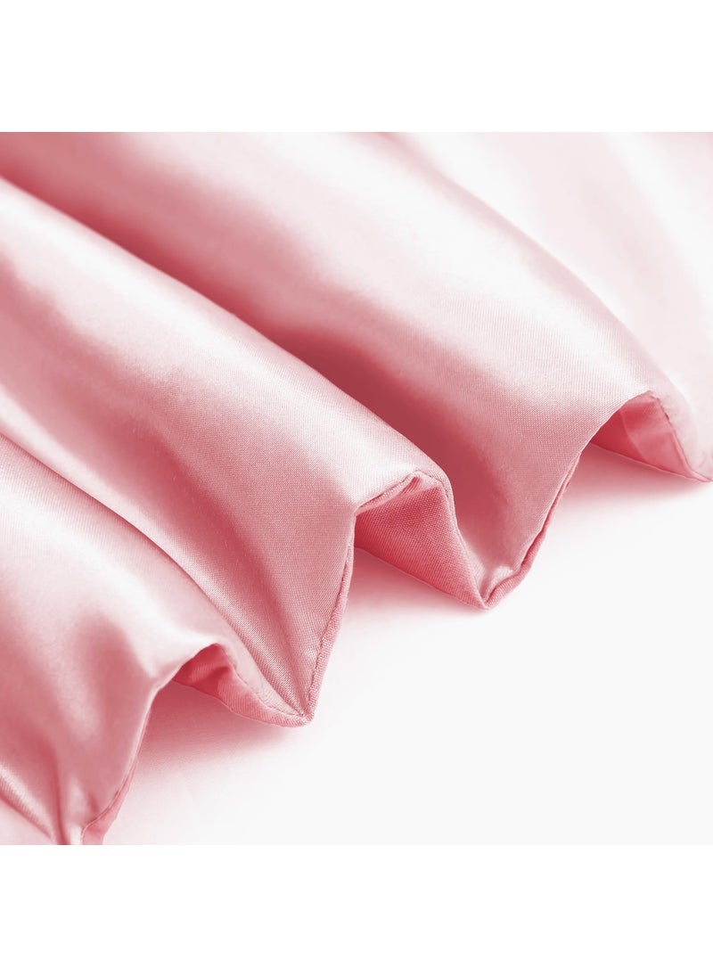 Whale Flotilla Whale Flotilla 3-Piece Reversible King Size Silky Comforter Set/Bedding Set  Luxury Soft Satin Comforter with 2 Satin Pillowcases  Lightweight Duvet Set for All Seasons  Pink  - Image 4
