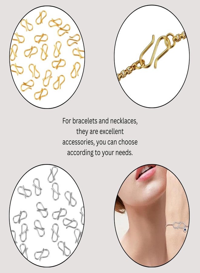 Tdas 200 Pcs S Hooks for Jewellery Making S Shaped Hook for Necklace DIY Jewellery Making Chain Necklace Bracelet Jewelry findings Connectors Fasteners Art & Craft (Golden) - Image 5