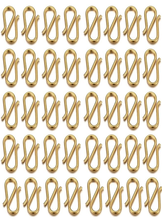 Tdas 200 Pcs S Hooks for Jewellery Making S Shaped Hook for Necklace DIY Jewellery Making Chain Necklace Bracelet Jewelry findings Connectors Fasteners Art & Craft (Golden) - Image 1