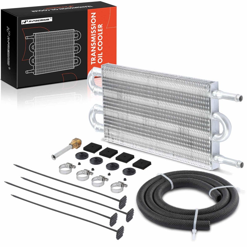 مبرد زيت نقل الحركة APremium عالمي من الألمنيوم 4 تمريرات أنبوب وشبكة سحب حتى 12000 رطل مجموعة مبرد الزيت مع مجموعة تركيب الخرطوم